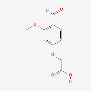 2-(4-Formyl-3-methoxyphenoxy)acetic acid chemical structure (CAS 84969-24-4)