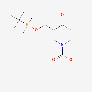 tert-Butyl 3-(((tert-butyldimethylsilyl)oxy)methyl)-4-oxopiperidine-1-carboxylate chemical structure (CAS 849767-21-1)