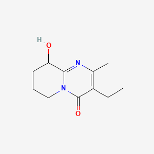 3-Ethyl-9-hydroxy-2-methyl-6,7,8,9-tetrahydro-4H-pyrido[1,2-a]pyrimidin-4-one chemical structure (CAS 849903-79-3)