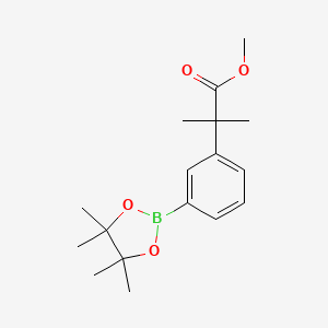 Methyl 2-methyl-2-(3-(4,4,5,5-tetramethyl-1,3,2-dioxaborolan-2-yl)phenyl)propanoate chemical structure (CAS 849934-93-6)