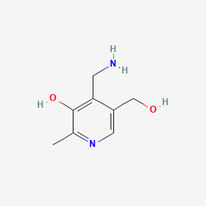 4-(Aminomethyl)-5-(hydroxymethyl)-2-methylpyridin-3-ol chemical structure (CAS 85-87-0)