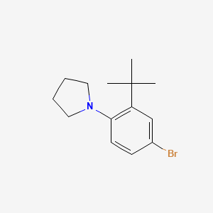 1-(4-Bromo-2-(tert-butyl)phenyl)pyrrolidine chemical structure (CAS 850012-53-2)