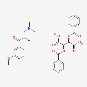 (S)-3-(Dimethylamino)-1-(3-methoxyphenyl)-2-methylpropan-1-one (2R,3R)-2,3-bis(benzoyloxy)succinate chemical structure (CAS 850222-41-2)