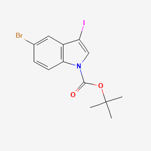 tert-Butyl 5-bromo-3-iodo-1H-indole-1-carboxylate chemical structure (CAS 850349-72-3)