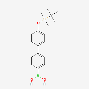 (4'-((tert-Butyldimethylsilyl)oxy)-[1,1'-biphenyl]-4-yl)boronic acid chemical structure (CAS 850380-91-5)