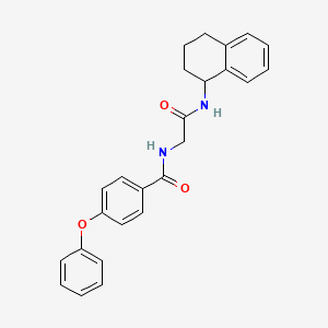 N-(2-Oxo-2-((1,2,3,4-tetrahydronaphthalen-1-yl)amino)ethyl)-4-phenoxybenzamide chemical structure (CAS 850467-77-5)