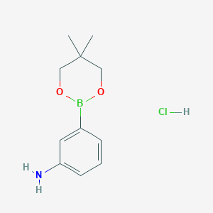 3-(5,5-Dimethyl-1,3,2-dioxaborinan-2-yl)aniline hydrochloride chemical structure (CAS 850567-43-0)