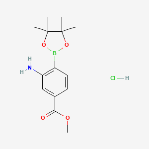 Methyl 3-amino-4-(4,4,5,5-tetramethyl-1,3,2-dioxaborolan-2-yl)benzoate hydrochloride chemical structure (CAS 850567-49-6)