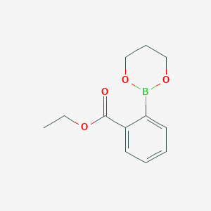 Ethyl 2-(1,3,2-dioxaborinan-2-yl)benzoate chemical structure (CAS 850567-60-1)