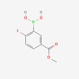 (2-Fluoro-5-(methoxycarbonyl)phenyl)boronic acid chemical structure (CAS 850568-04-6)