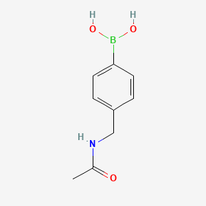 (4-(Acetamidomethyl)phenyl)boronic acid chemical structure (CAS 850568-41-1)