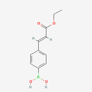 (E)-(4-(3-ethoxy-3-oxoprop-1-en-1-yl)phenyl)boronic acid chemical structure (CAS 850568-49-9)