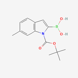 (1-(tert-Butoxycarbonyl)-6-methyl-1H-indol-2-yl)boronic acid chemical structure (CAS 850568-51-3)
