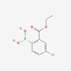 4-Chloro-2-ethoxycarbonylphenylboronic acid chemical structure (CAS 850568-61-5)
