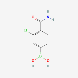 (4-Carbamoyl-3-chlorophenyl)boronic acid chemical structure (CAS 850589-52-5)