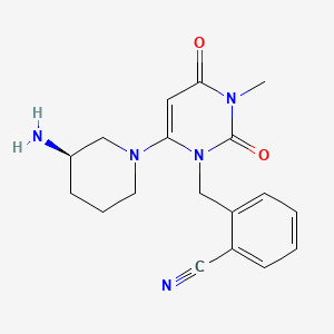 (R)-2-((6-(3-Aminopiperidin-1-yl)-3-methyl-2,4-dioxo-3,4-dihydropyrimidin-1(2H)-yl)methyl)benzonitrile chemical structure (CAS 850649-61-5)