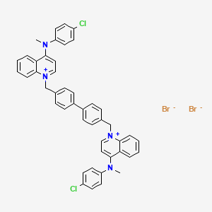 1,1'-([1,1'-Biphenyl]-4,4'-diylbis(methylene))bis(4-((4-chlorophenyl)(methyl)amino)quinolin-1-ium) bromide chemical structure (CAS 850807-63-5)