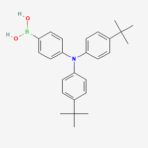 (4-(Bis(4-(tert-butyl)phenyl)amino)phenyl)boronic acid chemical structure (CAS 851233-24-4)
