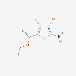 Ethyl 5-amino-4-bromo-3-methylthiophene-2-carboxylate chemical structure (CAS 851443-15-7)