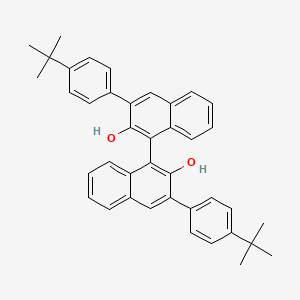 (R)-3,3'-Bis(4-(tert-butyl)phenyl)-[1,1'-binaphthalene]-2,2'-diol chemical structure (CAS 851615-06-0)