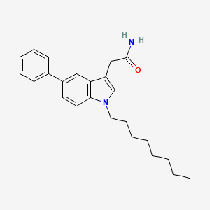 2-(1-Octyl-5-(m-tolyl)-1H-indol-3-yl)acetamide chemical structure (CAS 851636-83-4)