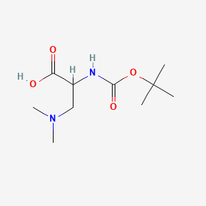 2-((tert-Butoxycarbonyl)amino)-3-(dimethylamino)propanoic acid chemical structure (CAS 851653-36-6)