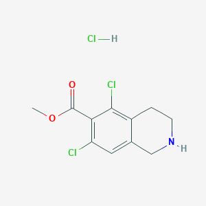 Methyl 5,7-dichloro-1,2,3,4-tetrahydroisoquinoline-6-carboxylate monohydrochloride chemical structure (CAS 851784-90-2)