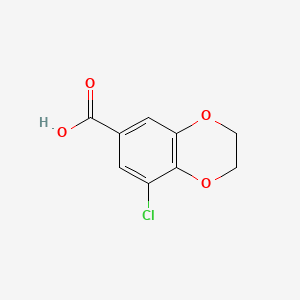 8-Chloro-2,3-dihydro-1,4-benzodioxine-6-carboxylic acid chemical structure (CAS 851814-20-5)