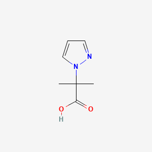 2-Methyl-2-(1H-pyrazol-1-yl)propanoic acid chemical structure (CAS 851975-10-5)