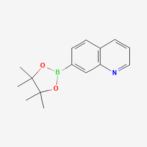 7-(4,4,5,5-Tetramethyl-1,3,2-dioxaborolan-2-yl)quinoline chemical structure (CAS 851985-81-4)