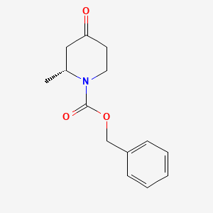 (R)-Benzyl 2-methyl-4-oxopiperidine-1-carboxylate chemical structure (CAS 852051-10-6)