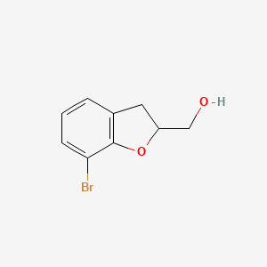 (7-Bromo-2,3-dihydrobenzofuran-2-yl)methanol chemical structure (CAS 852110-51-1)