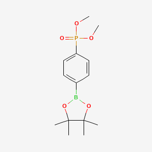 Dimethyl (4-(4,4,5,5-tetramethyl-1,3,2-dioxaborolan-2-yl)phenyl)phosphonate chemical structure (CAS 852204-67-2)