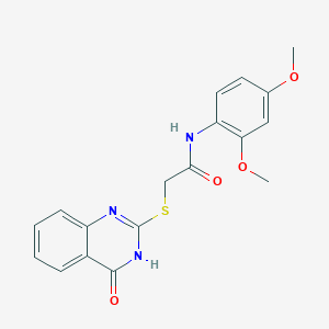 N-(2,4-Dimethoxyphenyl)-2-((4-oxo-3,4-dihydroquinazolin-2-yl)thio)acetamide chemical structure (CAS 852222-94-7)