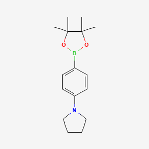 1-(4-(4,4,5,5-Tetramethyl-1,3,2-dioxaborolan-2-yl)phenyl)pyrrolidine chemical structure (CAS 852227-90-8)