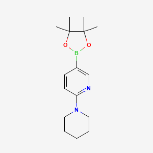 2-(Piperidin-1-yl)-5-(4,4,5,5-tetramethyl-1,3,2-dioxaborolan-2-yl)pyridine chemical structure (CAS 852228-08-1)