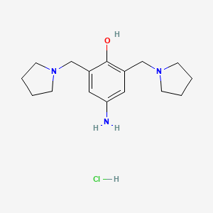 4-Amino-2,6-bis(pyrrolidin-1-ylmethyl)phenol xhydrochloride chemical structure (CAS 85236-52-8)