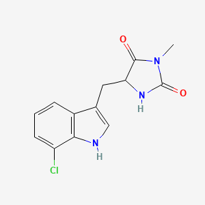 5-((7-Chloro-1H-indol-3-yl)methyl)-3-methylimidazolidine-2,4-dione chemical structure (CAS 852391-15-2)