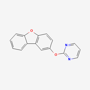 2-(Dibenzo[b,d]furan-2-yloxy)pyrimidine chemical structure (CAS 852413-92-4)