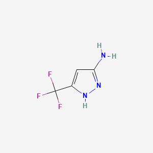 3-(Trifluoromethyl)-1H-pyrazol-5-amine chemical structure (CAS 852443-61-9)