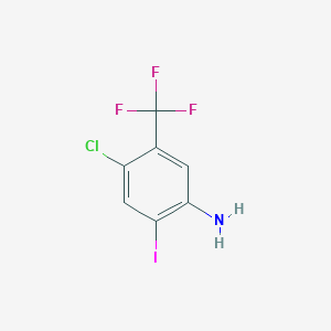 4-Chloro-2-iodo-5-(trifluoromethyl)aniline chemical structure (CAS 852569-36-9)