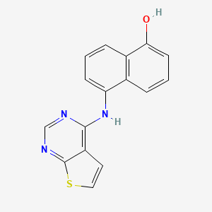 5-(Thieno[2,3-d]pyrimidin-4-ylamino)naphthalen-1-ol chemical structure (CAS 852678-17-2)