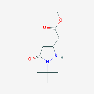 Methyl 2-(1-tert-butyl-5-oxo-2,5-dihydro-1H-pyrazol-3-yl)acetate chemical structure (CAS 852851-68-4)