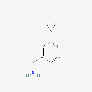 (3-Cyclopropylphenyl)methanamine chemical structure (CAS 852877-59-9)