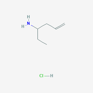 Hex-5-en-3-amine hydrochloride chemical structure (CAS 852879-02-8)