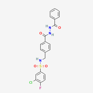 N-(4-(2-Benzoylhydrazinecarbonyl)benzyl)-3-chloro-4-fluorobenzenesulfonamide chemical structure (CAS 852918-02-6)