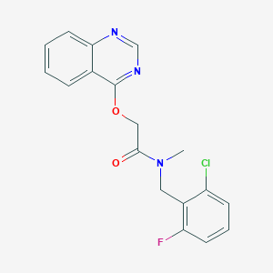 N-(2-Chloro-6-fluorobenzyl)-N-methyl-2-(quinazolin-4-yloxy)acetamide chemical structure (CAS 852934-91-9)