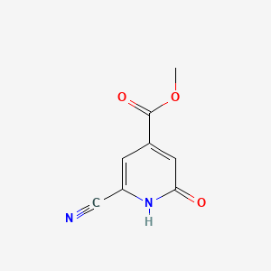 Methyl 6-cyano-2-oxo-1,2-dihydropyridine-4-carboxylate chemical structure (CAS 853029-95-5)