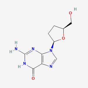 2-Amino-9-((2R,5S)-5-(hydroxymethyl)tetrahydrofuran-2-yl)-1H-purin-6(9H)-one chemical structure (CAS 85326-06-3)