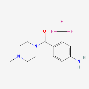 [4-Amino-2-(trifluoromethyl)phenyl](4-methyl-1-piperazinyl)methanone chemical structure (CAS 853297-04-8)